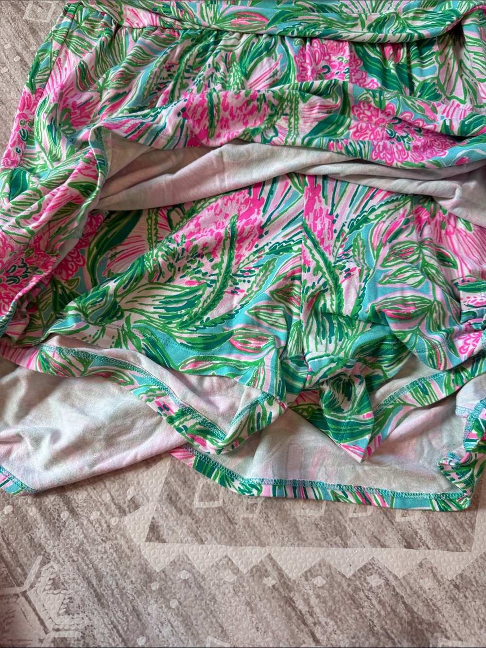 Lilly Pulitzer Hot Pink and Kelly Green Floral Romper Dress - Picture 4 of 4